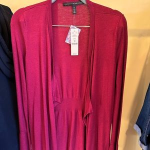 NEW WHBM maroon waterfall cardigan